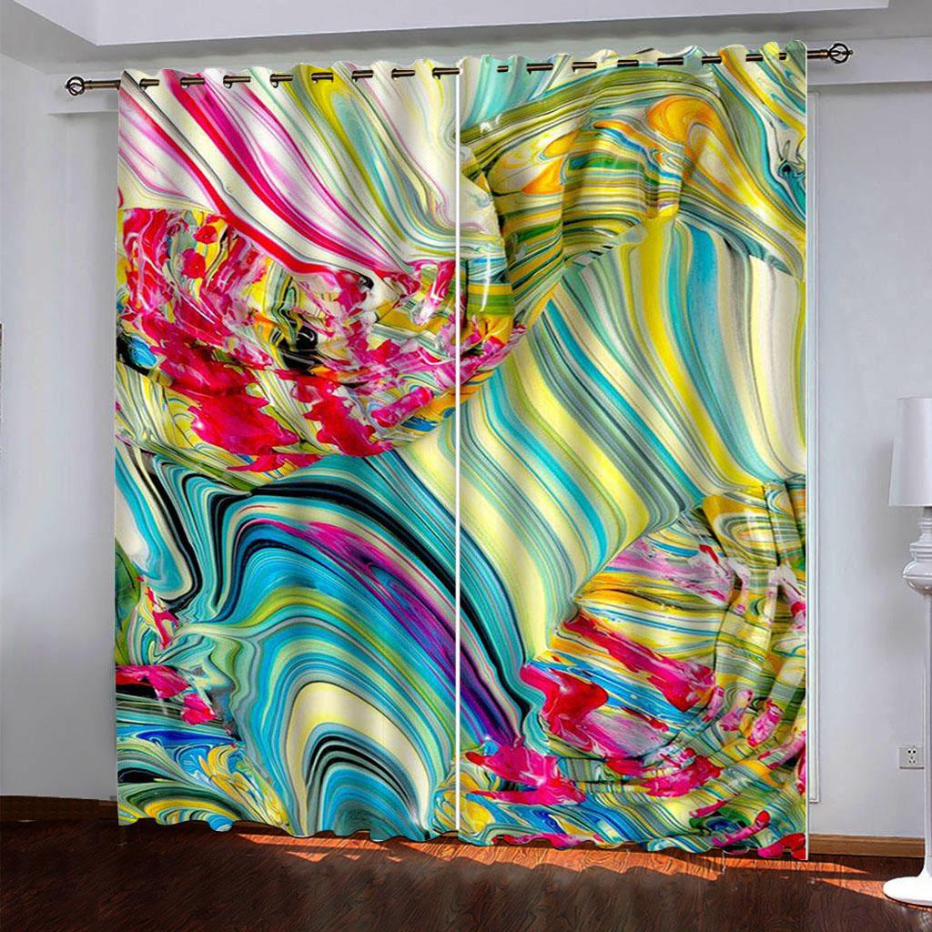 Curtains For Bedrooms Scandinavian Abstract Background 3D Window Curtains Home Decor Living Room Curtains Kitchen Door Drapes