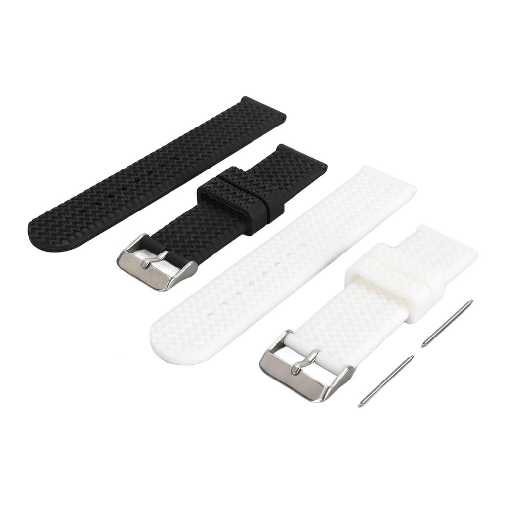 22mm Silicone Watch Strap Stainless Steel Buckle Waterproof Soft Silicone Watch Band for Women Men