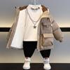 Kinder Winter Warm Verdicken Plus Samt Jacke Teenager Kapuzenmantel Kinder Parka Oberbekleidung Jungen Kleidung Freizeitkleidung