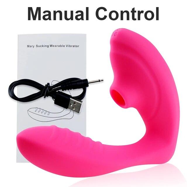 Vagina G Spot Sucker Vibrator Oral Sex Suction Clitoris Nipple Stimulation Wearable Female Masturbation Erotic Sex Toy for Women