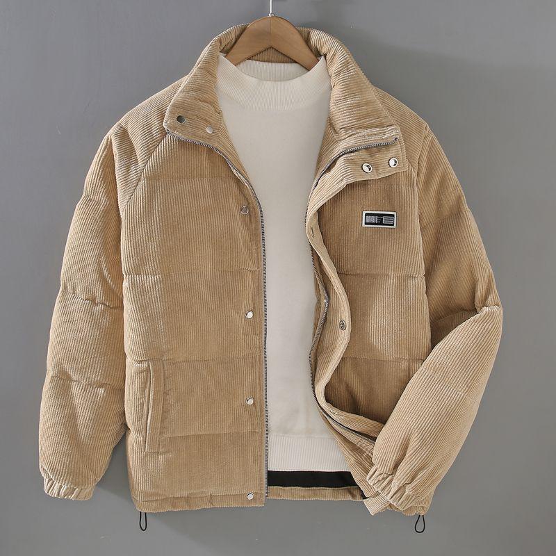 Men's Trendy Japanese Retro Corduroy Winter Jacket - Warm, Thick Cotton Bread Style for Couples