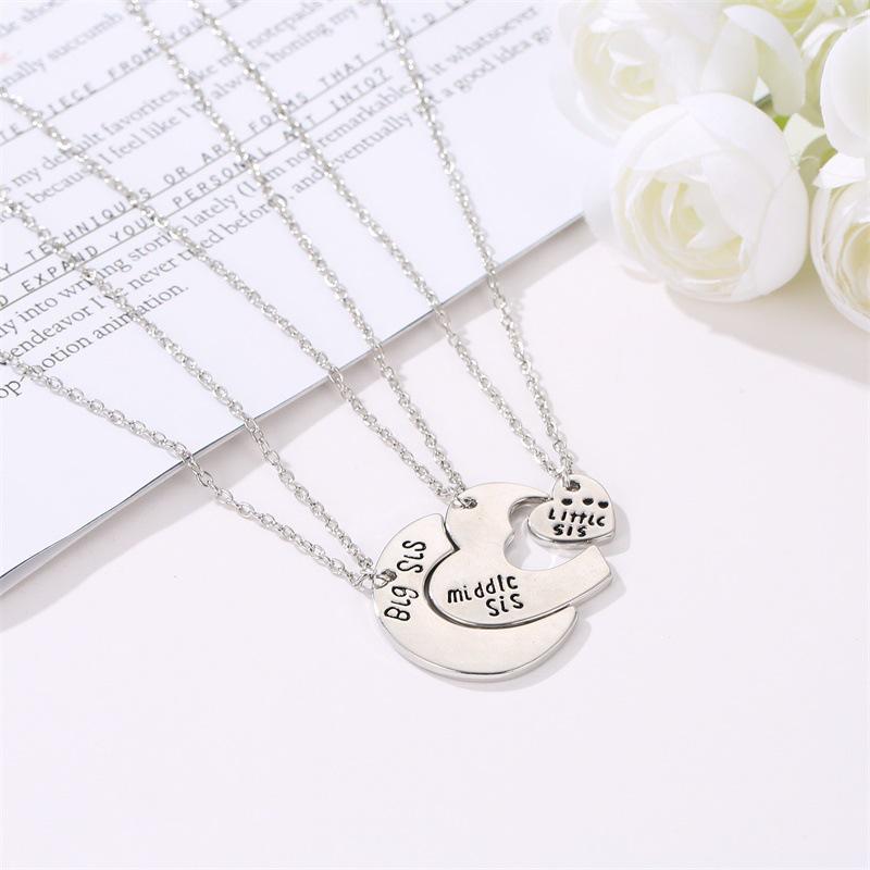 Three-Piece Sun, Moon & Star Diamond Alloy Necklace Set for Friends
