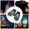 Halloween Skeleton Gloves Glow In the Dark Spooky Costume Party Gloves Halloween Props Luminous Hand Warmers Screentouch