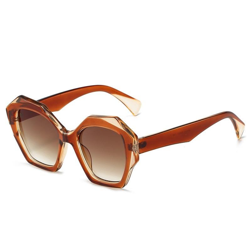 

Vintage Polygon Square Women Sunglasses Fashion Hexagon Shades Pattern Frame Female Sun Glasses Oculus UV400 as picture
