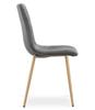 Turin Chair - Dark Grey Velvet / Wood-Coloured Legs X 2
