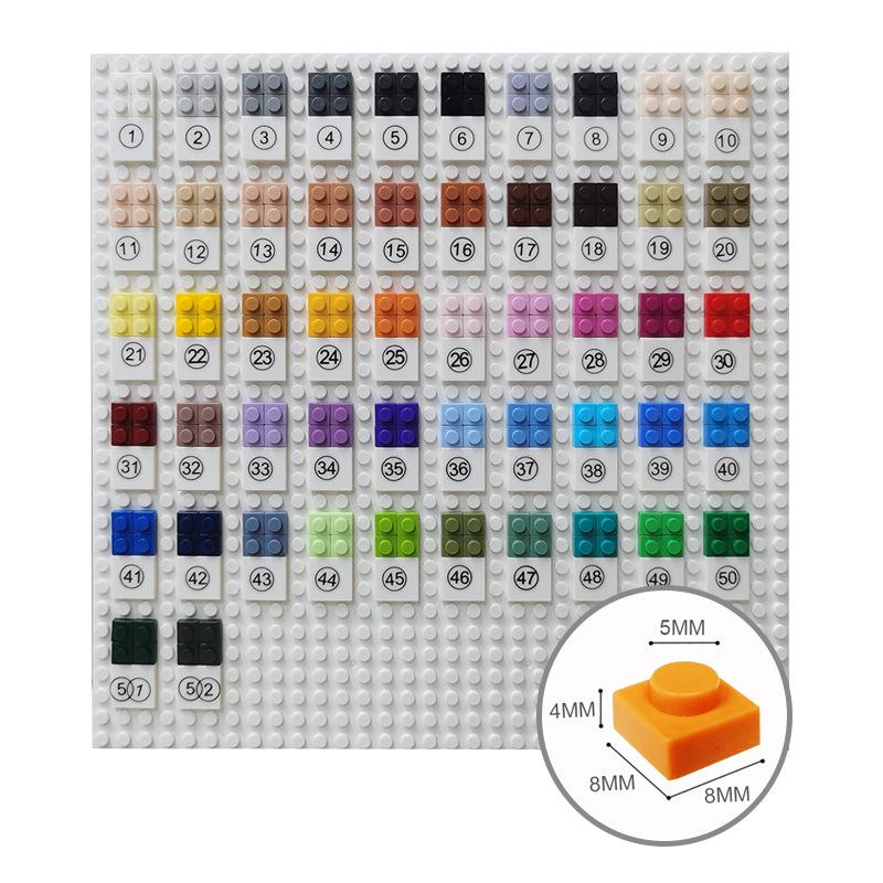 500Pcs Diy Pixel Art Building Blocks Thin Figures Bricks Compatible With 3024 1X1 Square Bricks Bulk Assemble Toys Gift For Chil