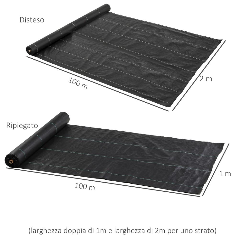 100X2 M Breathable Black Polypropylene Mulch Sheet