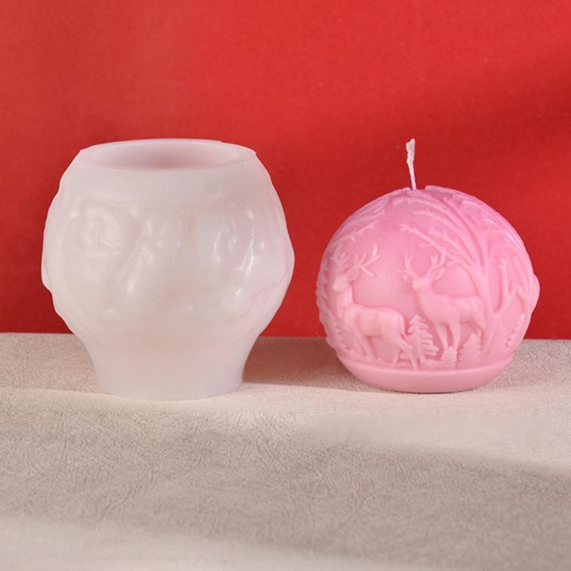 4Pcs Christmas Theme Candle Molds for Candle Soap Plaster Decoration Room Ornaments Christmas Decoration Resin Craft