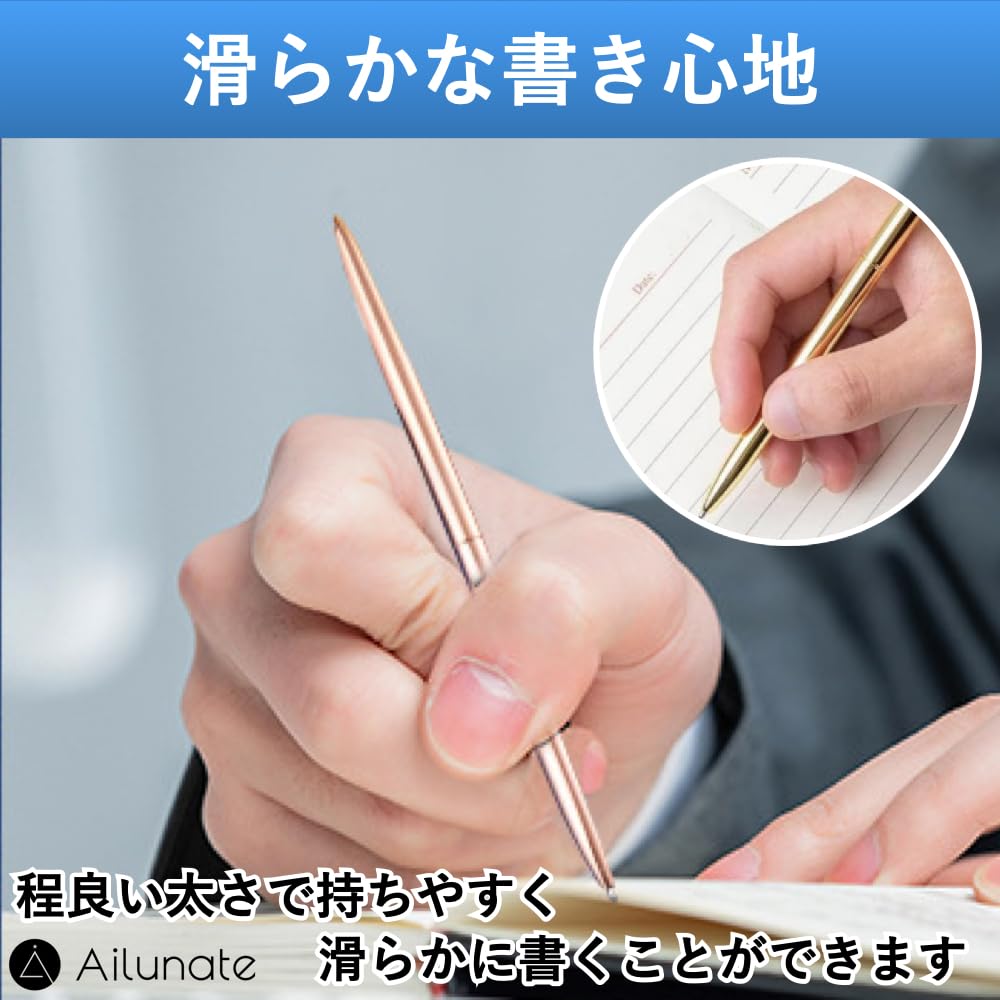 Ailunate Reception Desk Signature Pen with Ballpoint Pen for and Reception Rooms Pink Pen, Pen, Stand, Weddings, Receptions, Hotels, (1 Pen, Gold)