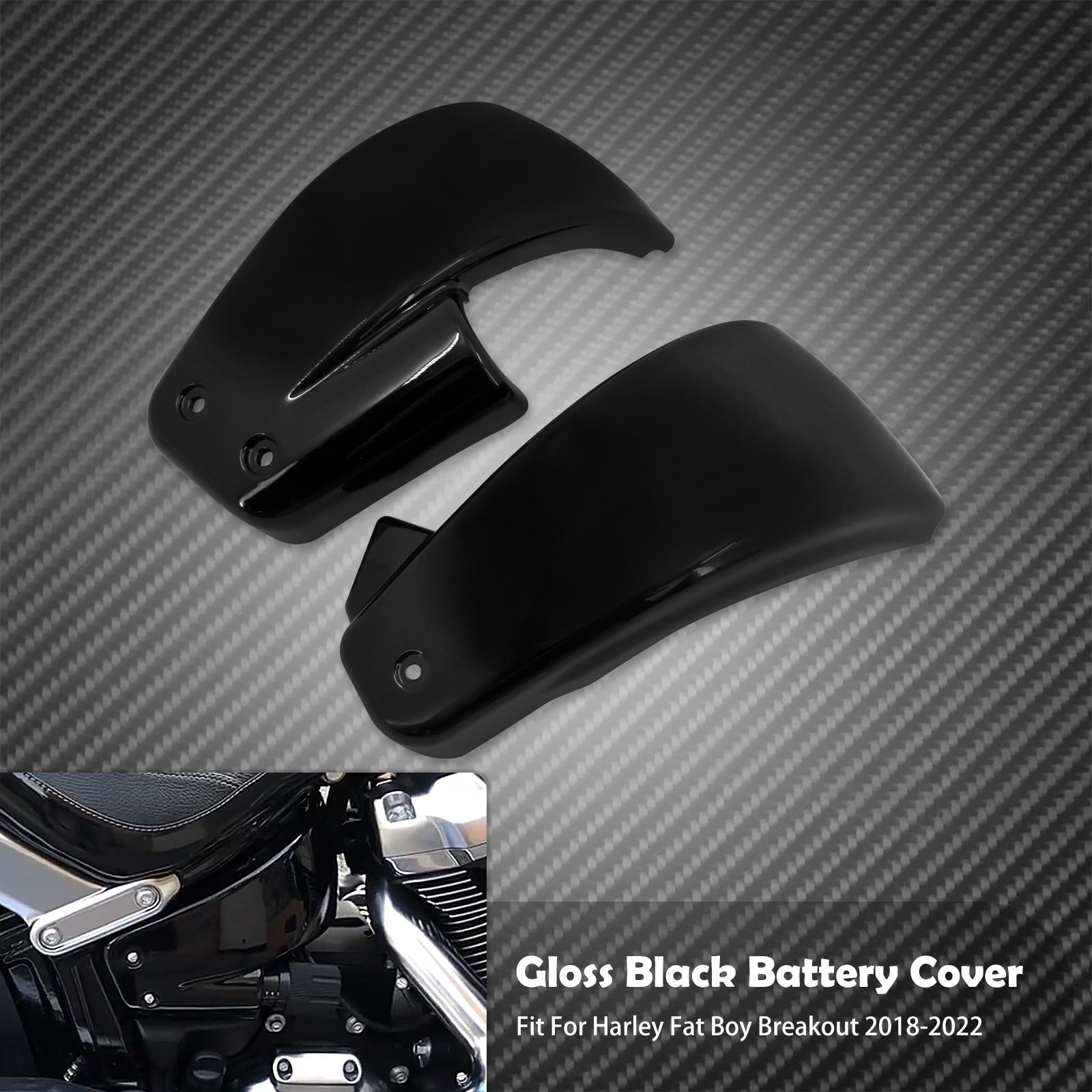 

Мотоцикл черный/хромированный обтекатель боковая крышка аккумулятора для Harley Softail M8 Fat Boy Breakout FXBR FLFB Sport Glide 2018-2021 2022