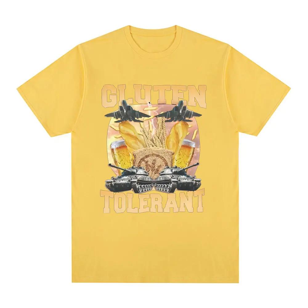 Creative Gluten Tolerant Funny Meme Graphic T Shirt Men Women Clothing Fashion Vintage T-shirt Casual Cotton Oversized Tee Shirt