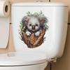 Playful Koala On a Branch Toilet Seat and Wall Sticker Set Waterproof Self-Adhesive Removable Decal for Bathroom WC Home Decor