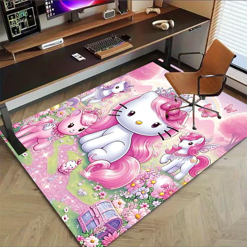 1pc Hello Kitty, Princess Carpet Office Rug Outdoor Mat Home Decor Area Carpet Festival Gift Office desk chair carpet