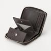 MARGARET HOWELL idea Cesar Round Zipper Bi-Fold Wallet Genuine Leather Compact Purse with Front Pocket Unisex MHLW5GS1
