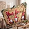 Christmas Custom Name Printed Flannel Blanket Warm Comfort Bed Throw Home Decor Holiday Gift