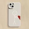 Cartoon Matchman Love Heart Phone Case For iPhone 16 15 Pro Max 14 Pro 13 12 11 16E 7 8 Pus XR XS X SE2 Shockproof Soft Cover