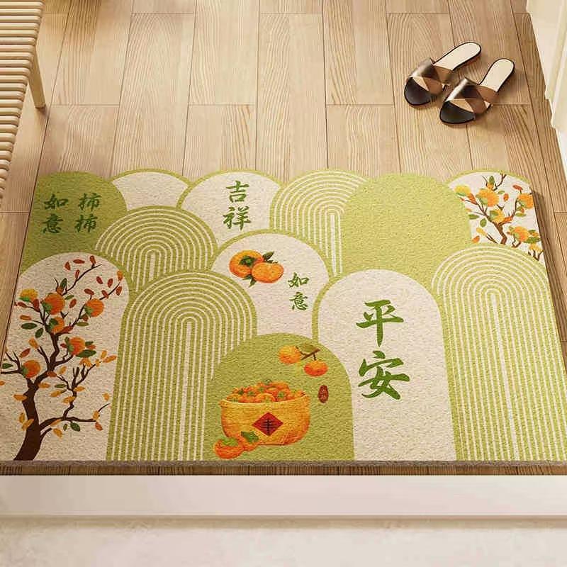 

Новорічний килимок для вхідних дверей, високоякісний брудостійкий протиковзкий килимок, новорічний килимок з шовковою пряжкою, легкий у догляді килимок для ніг 40 * 60cm