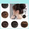 Louise Wholesale Korean Style Half Bun Hairpiece Straight Flower Bud Hair Ring Elastic Band False Hair Bud