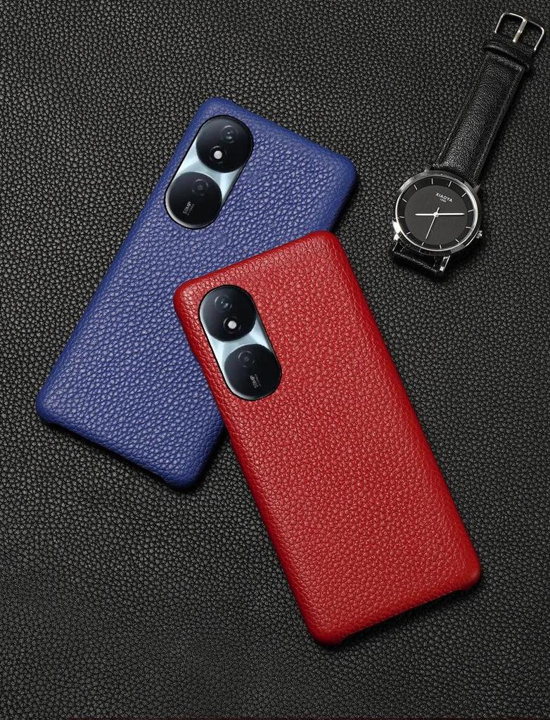 Honor Play 50 Plus Cowhide Leather Protective Cover with Litchi Pattern