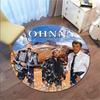 French legendary rock singer and actor Johnny Hallyday Round Carpet Soft Home Decoration Corridor Table and Chair Anti slip Outdoor Floor Mat rug H21