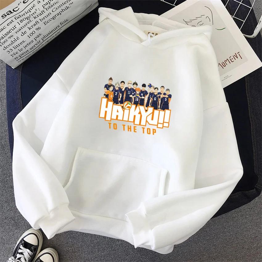 New Japan Anime Volleyball Haikyuu Manga Prints Hoodies Women Hoody Hip Hop Fleece Woman Sweatshirts Pullovers Clothing Unisex