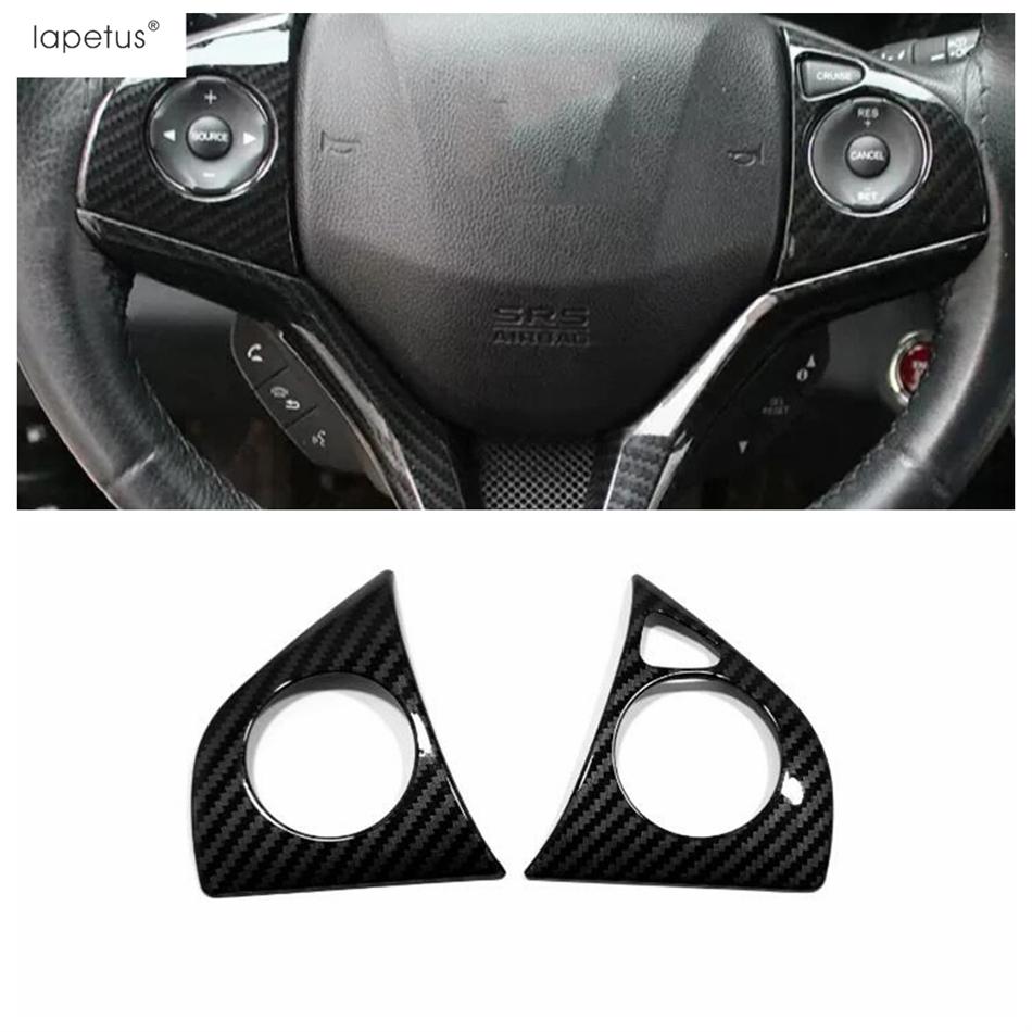 Central Control Steering Wheel Button Frame Cover Trim For Honda Vezel HR-V 2014 -  ABS Carbon Fiber Accessories Interior