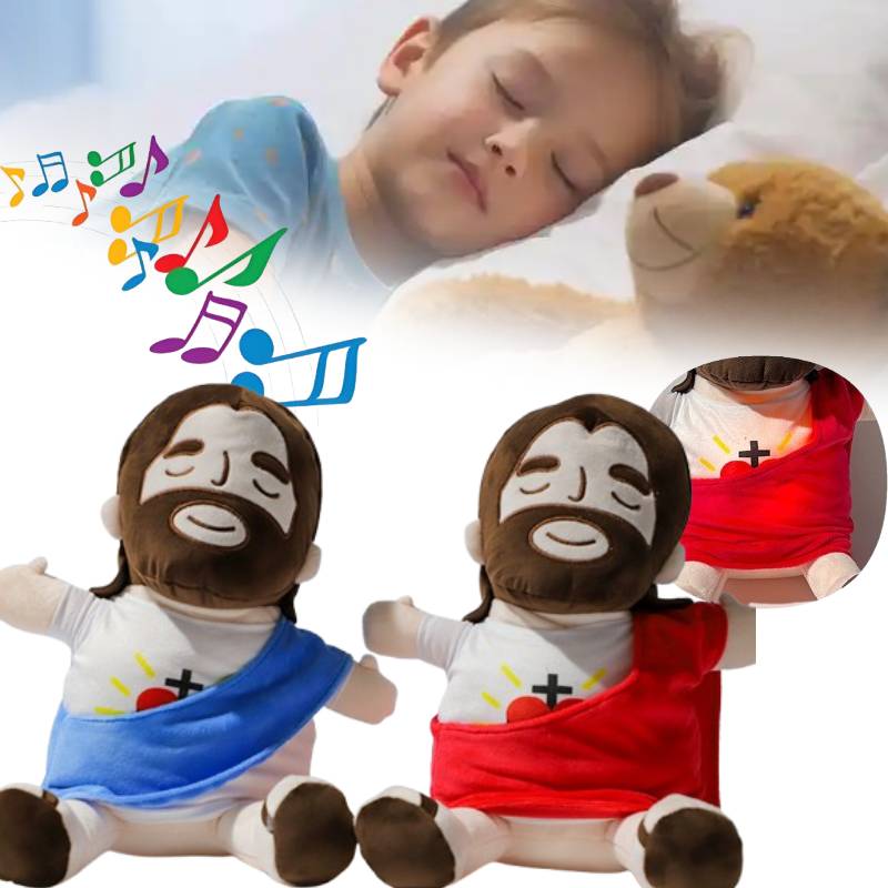 Plush Relief Anxiety Toys Jesus Breathing Musical Soothing Doll Sleep Toy Gift