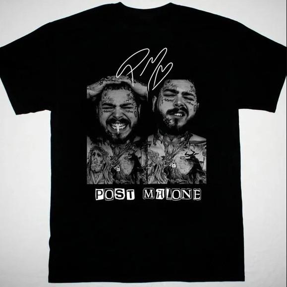 Post Malone signature 2024 Tshirt black Cotton Unisex S5XL MM1006 Unisex T-Shirt L
