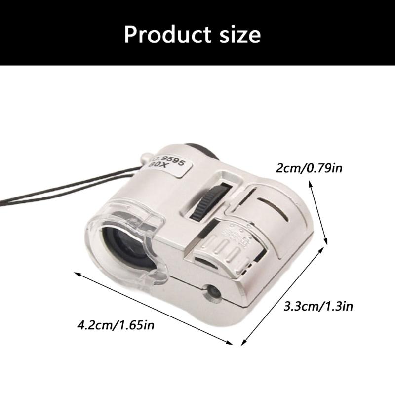 Professionell smyckes- och antikmagnifier med 80X 100X zoom och LED-ljus, ergonomiskt ABS-hölje för noggrannhetskontroll