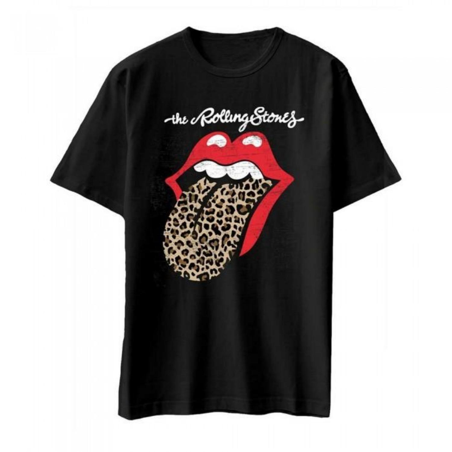 

The Rolling Stones Unisex Adult Leopard Tongue Cotton T-Shirt S чёрный