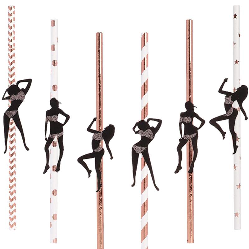 Thickened Decorative Straws Men Women Stripper Dancing Paper Straws For Bachelorette Party Bridal