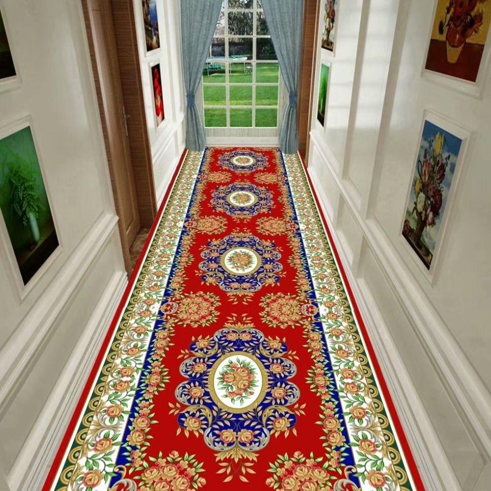 All Size Hallway Carpet Wedding Corridor Rug Stairs Carpet Home Floor Runners Rugs Hotel Entrance Aisle Floor Long Rug Bedroom