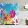 Rideau de douche Fleurs Roses Tulipes Colorées Arbres Rideaux de Salle de Bain Nature Fleur Tissu Polyester Imperméable Écran Baignoire Décor
