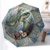 1pc Sturdy 8-Bone Auto Umbrella, Deep Blue Sea Turtle Umbrella, Digital Printed, Foldable Umbrella for On-the-Go Outdoor Use