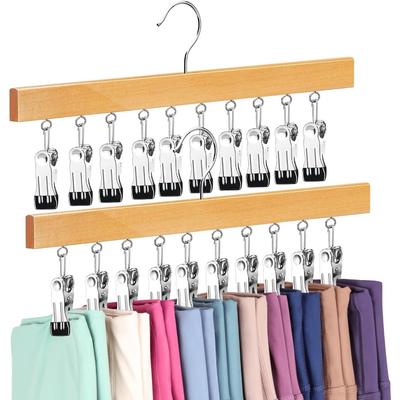 Legging Organizer for Closet Pants Hangers with Clips Holds Leggings Jeans Hats Shorts Socks 360° Rotating Space Saving Hanging Clothes Organizer