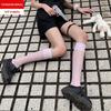 Black Silk Fishnet Over-the-Knee Lace Suspenders with Bow