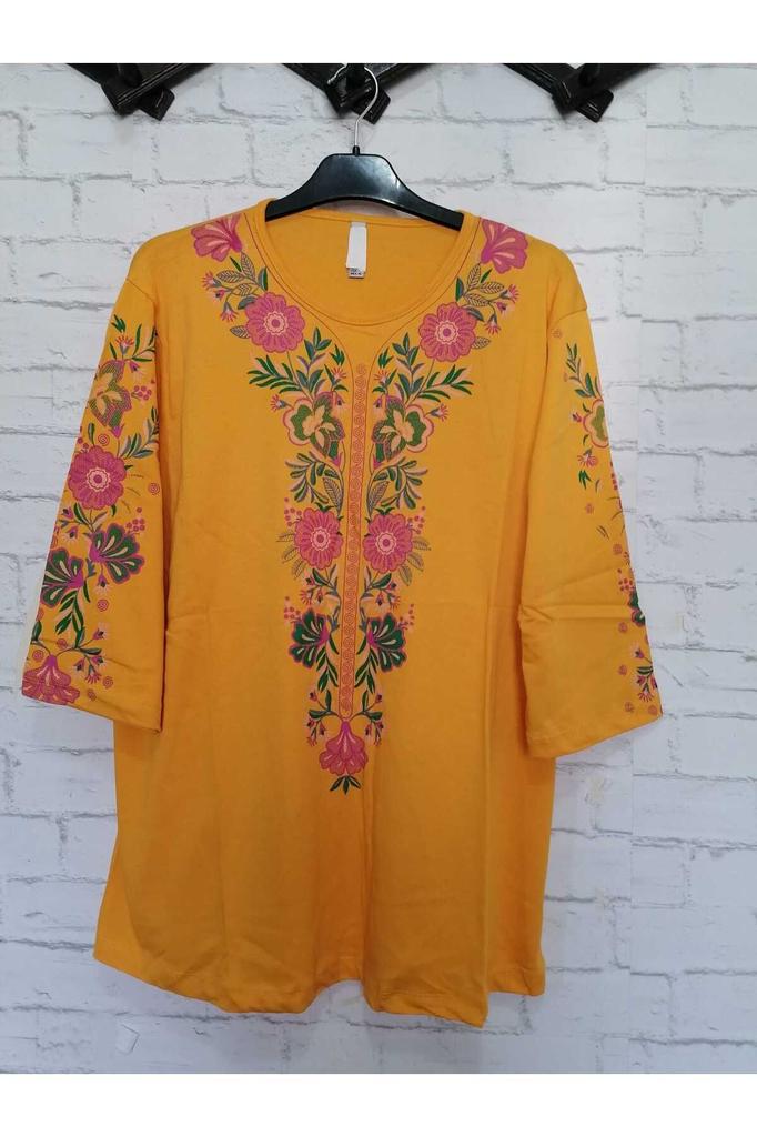 Damen-Bluse in großen Größen, perfekt für den Sommer, komplett aus Baumwolle, gekämmte Baumwolle, bequeme Bluse