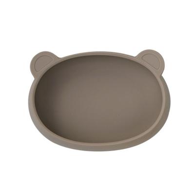 Blue Mama Modooi Silicone Bear Snack Plate, Beige, 1 Piece, Popular Korean Parenting Items