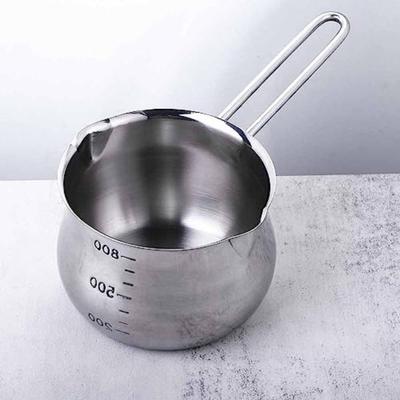 304 Stainless Steel Milk Pan Non-stick with Spout Butter Melting Pot Durable Small Sauce Pan Coffee Tea Soup Warming