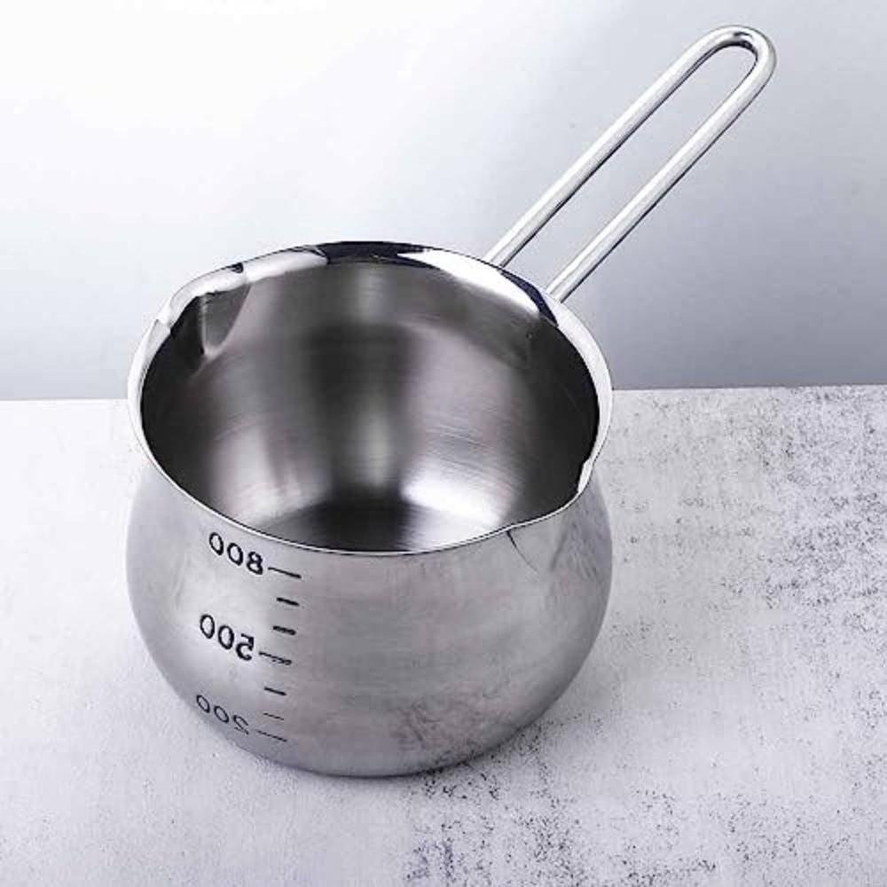 with Spout Single Hand Pot 304 Stainless Steel Stainless Steel Small Pot Milk Pan  Stove Top