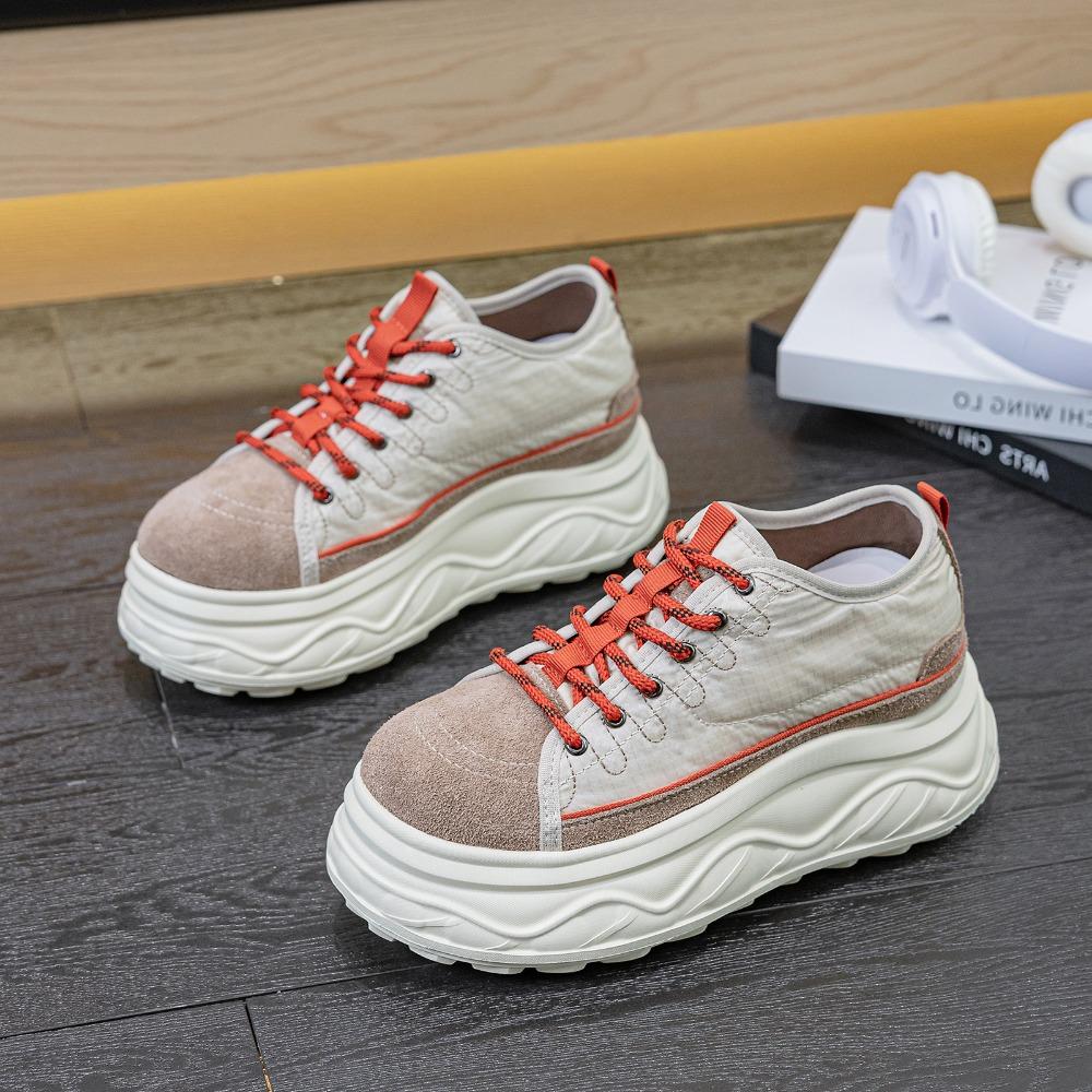 8 см Увеличивающие высоту Пружинно-летние Повседневные Туфли Женские Массивные Кроссовки Мягкие Удобные Цветные Милые Женские Сетчатые Туфли Дышащие 35