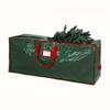 Weihnachtsbaum-Aufbewahrungstasche mit großer Kapazität - Tasche mit Reißverschluss und Griff | Langlebiges rechteckiges Grün mit roter Bordüre für drinnen/draußen