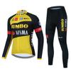 Mens Cycling Jersey Set Long Sleeve Quick Dry Breathable Mountain Road Bike Apparel