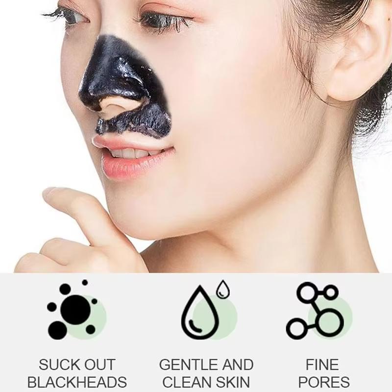 Masque anti-points noirs au charbon de bambou, rétrécit les pores, élimine l'acné et les points noirs, nettoie le nez, masque peel-off noir, soin de la peau