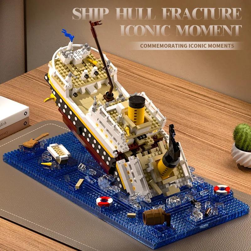 Klasický film Stavebnicový model Nanobricky Vrak Plavba Titanic Loď Mikro Diamantový blok Stavebnice Pro Děti Dárky