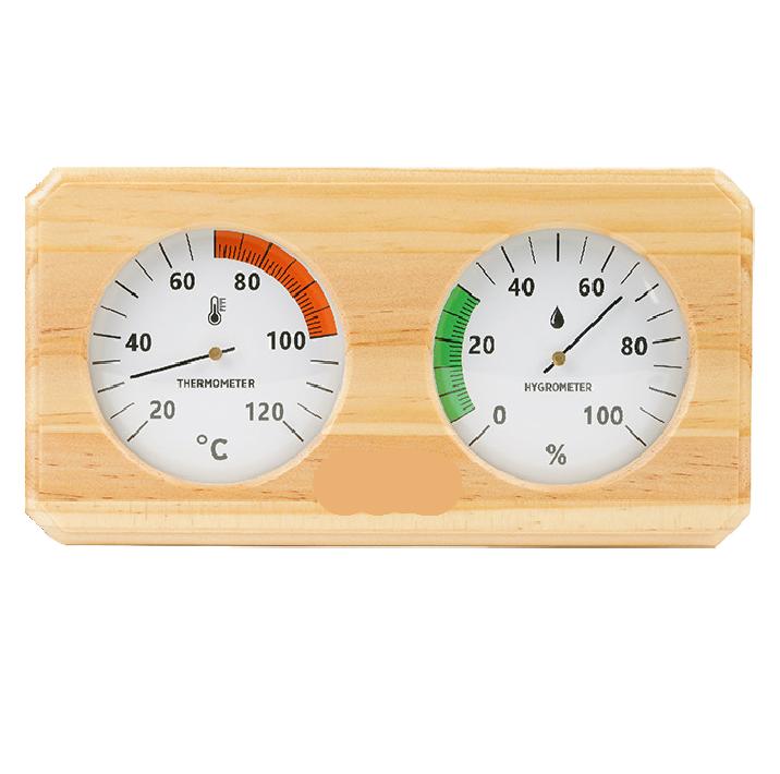 2 In 1 Wooden Sauna Room Thermometer Hygrometer Dual Monitoring High Accuracy Temperature Reading Easy-to-Read Scale Monitor