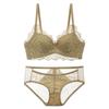 Sexy Pure Lace Small Breasts Gather and Lift the Chest To Prevent Sagging, Not Empty Cup, No Steel Ring Bra Set.