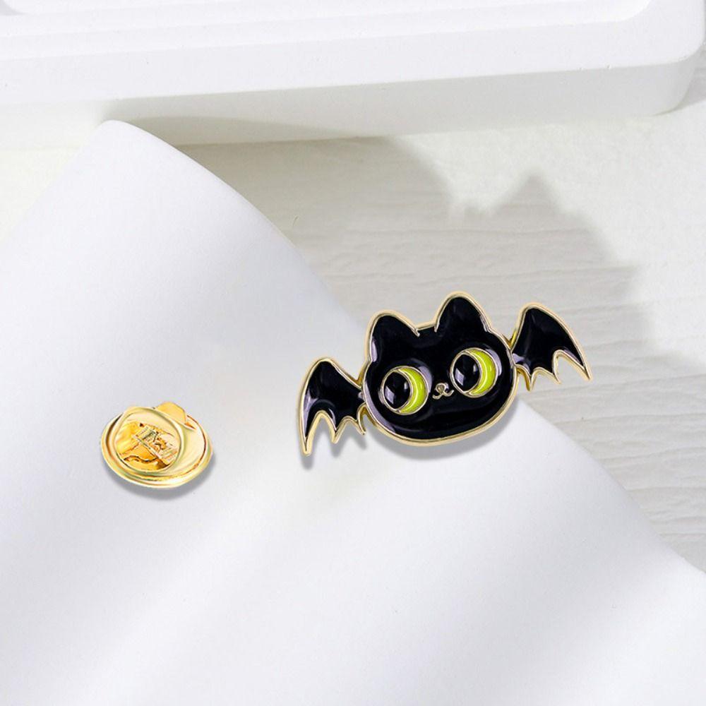 Pumpkin Halloween Funny Brooch Elegant Flying Broomstick Cat Brooch Pumpkin Witch Brooch  Halloween