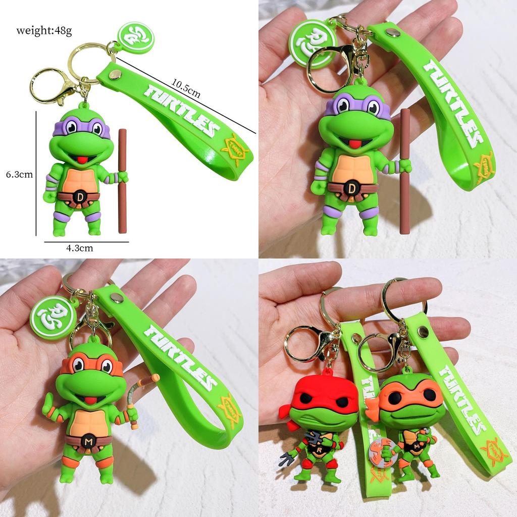 Cute Ninja Turtles Keychain Durable Silicone Key Ring For Party Favors And Gifts
