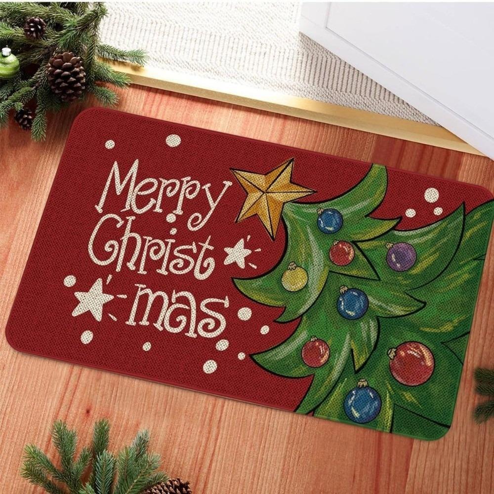 2D Flat Printed Christmas Floor Mat Non-Slip 3D Illusion Rug Round Vortex Carpet Outdoor